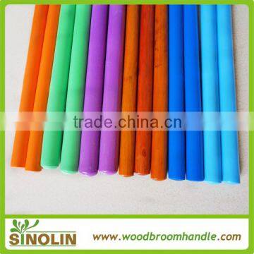 SINOLIN New style colorful painting wooden broom handle,varnished broom handle broom stick