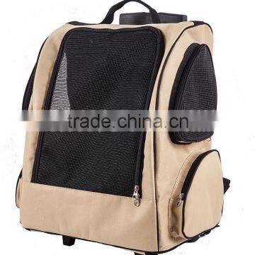 Backpack on wheels Pet Travel Rolling Carrier Backpack Luggage on Wheels with mat