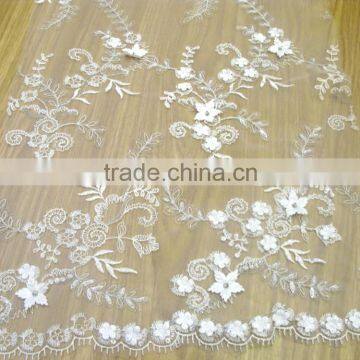 Floral Lace Swiss Voile Lace Embroidery Sequin Tulle Lace for Wedding Dress Garment Bedskirt photo-2