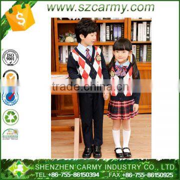 School uniform design kids cardigan pleated skirt girls school uniform set