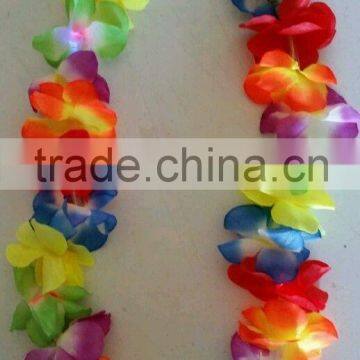 4 LED Light Up Flashing LEI Hawaiian Necklace Rave Party Blinking Floral Flower