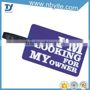 Passed WCA test factory remarkable pvc plastic luggage tag manufacture