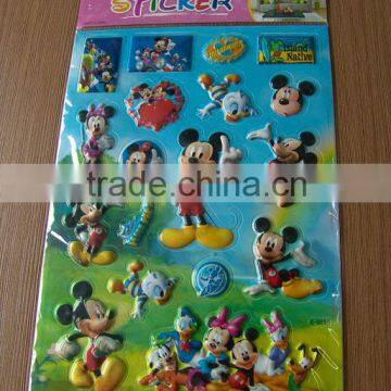 3D kids cartoon bubble sticker with wrist strip/puffy sticker