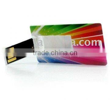 Promotional full capacity plastic credit usb card printable 2gb-8gb