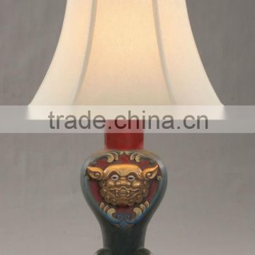 Colorful table lamp/light with white shade and made in china