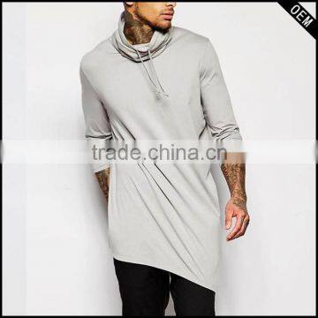 softtextile custom tshirt with Drawstring cowl neck and Asymmetric hem Cut longer than standard length.                        
                                                Quality Choice