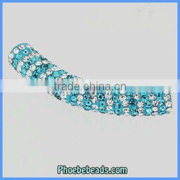 Wholesale Jewelry Pave Crystal Rhinestone Connector Bar Clay Tube Charm Beads For Bracelet CTB-039