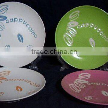 19cm round handpainted ceramic plate