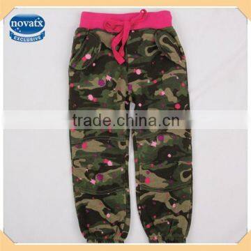 (G4335) green 18m-6y Nova kids camouflage pants wholesale cotton cargo pants for girls