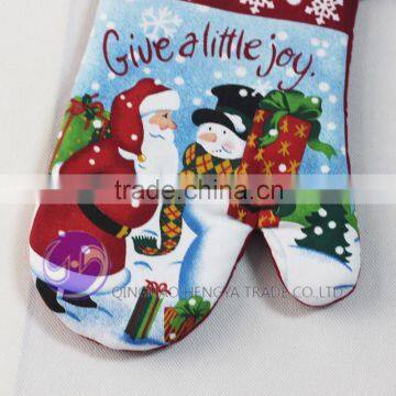 Kitchen Accessories Designer Fabric Design Kitchen Heat Resistant Microwave Cotton Christmas Oven Glove photo-3