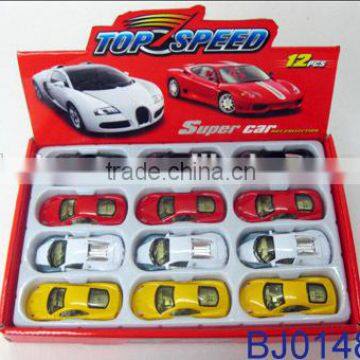 12pcs small free wheel die cast model car toy