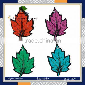 2016 Customized leaves shape hanging paper scents car air freshener for promotion wholesale