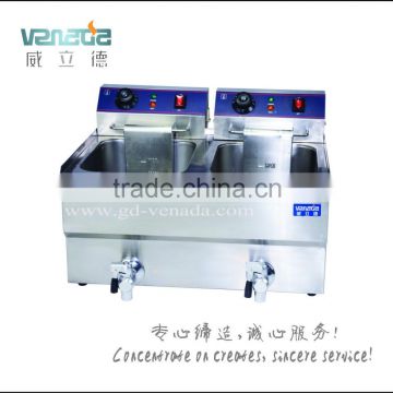 CE certificated double heads valve electric fryer