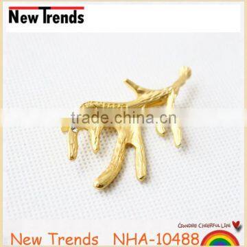 Wholesale Women Hair Accessories Jewelry Gold Plated Deer Antlers Hair Clips photo-2