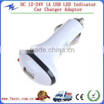 5V 1A Micro USB Car Charger for iphone Mini USB Car Charger for SAMSUNG Smartphone