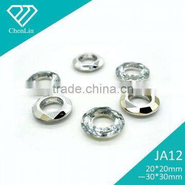 JA12 Round circle ring 20*20 30*30 point back acrylic jewels rhinestones DIY fashion decoration, craft fitting garment bags