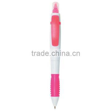 Color Twin-Write Pen/Highlighter-Pink/White