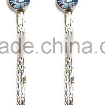 Fashion earring with three stone and strip pendant