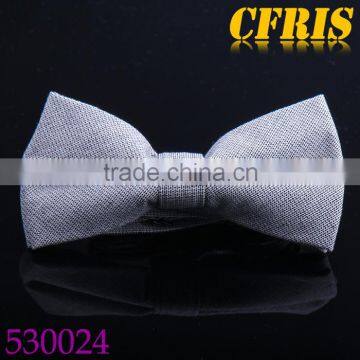 2016 Latest Soild Color Gray Cotton Bow Tie