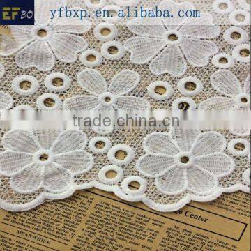 2016 new hot products 100% embroidery cotton lace fabric/ 80cm wholesale cotton fabric for girl dresses Spain