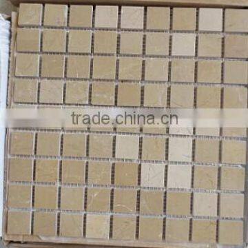 square beige& brown marble mosaic tiles