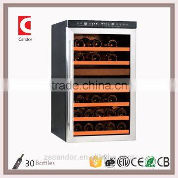 Candor: 30 Bottles Dual Zones Freestanding Compressor Wine Refrigerator/Cooler/Fridge with ETL/CE/Rohs JC-115B2E