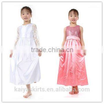 Stylish party shining star lace sleeve fairy toddler maxi stain dress latest design baby frock