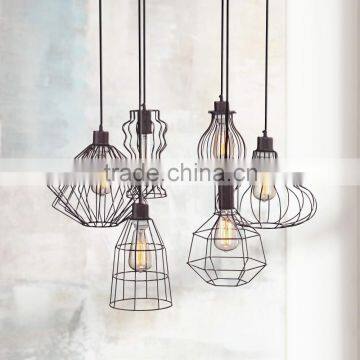 11.20-9 Six metal wire pendants hang Rusty Urban Multi Light Pendant Ideal for urban and industrial styles of decor