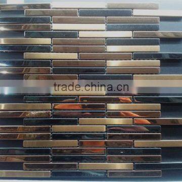 brushed stainless steel mosaic steel tile