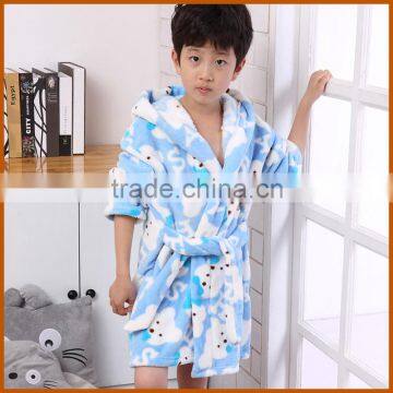 Custom Flannel Fleece Animal Printed Bathrobe For Children