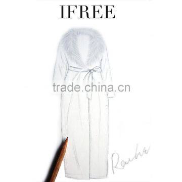 Ifree unique design service double face cashmere wool coat