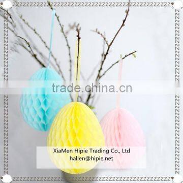 Colorful EASTER EGGS Tissue paper honeycombs hanging decorations