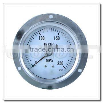 High Quality 100mm All Stainless Steel Back Lower Connection High Pressure Gauge With Flange photo-6