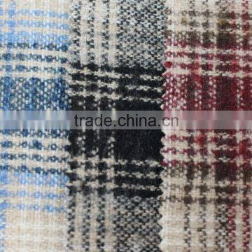 Fall Winter Thick Scotch Plaid Brushed Polyester Acryilic Blend Wool Fabric photo-3