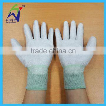 High quality anti-static carbon fiber PU coated gloves