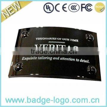 custom logo black plating metal nameplate