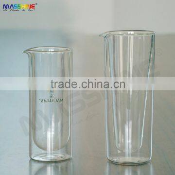 Manufacturer Mouthblown Borosilicate Double Wall Glass Drinkware Sippy Cup