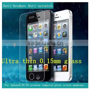 for iphone 5 gold body tempered glass screen protector