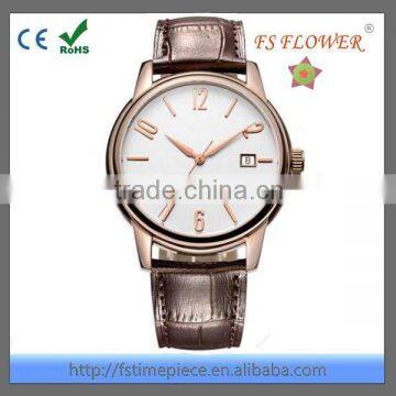 FS FLOWER - High Polishing Fine Steel Classic Series Men's Leather Watch