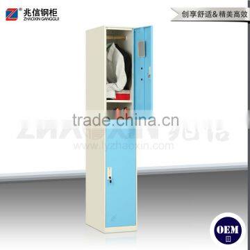 Blue Key Lock Wardrobe Vertical Double Door Wardrobe Locker Furniture photo-4