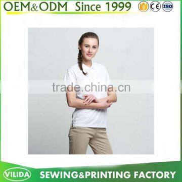 Comfortable Sport Wear For Women Quick Dry Custom Logo White Polo T Shirt photo-2