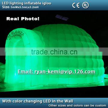 5m LED Lighting Inflatable Igloo Tent LED Lighted Inflatable Dome Tent Remote Control Color Changing LED Inflatable Party Tent photo-2