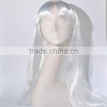 Hot silk white synthetic wig N271