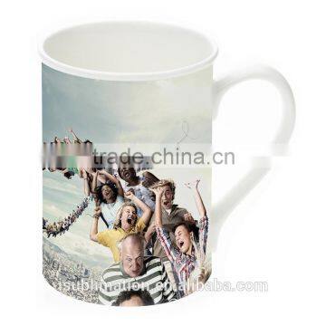 Curled rim sublimation blank bone china mug