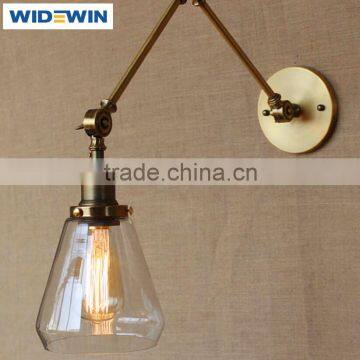 220V Iron Chrome Bar Dining Room Hotel Vintage Glass Wall Lamp Lighting photo-3