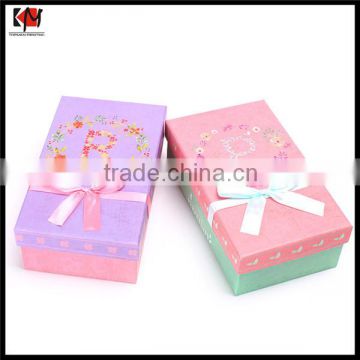 Customized Rigid Paper Folding Gift Box with Ribbon Closure