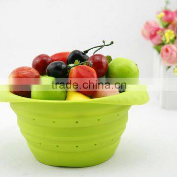 Silicone fruit foldable colander