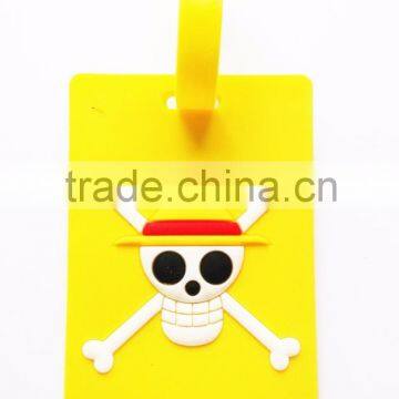 Wholesale High-quality Soft PVC Luggage Tags Skull Printing Funny Bag Tags