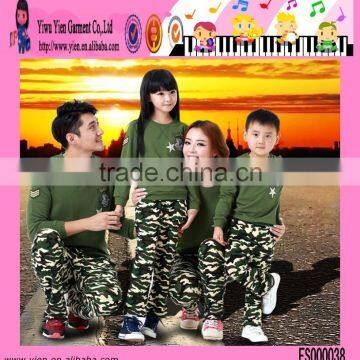 New Arrival Round Neck Camouflage Clothes Long Sleeves Camouflage Family Sets