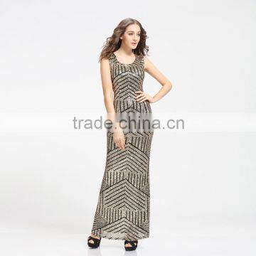 12094 gold sequin wholesale evening dress 2016